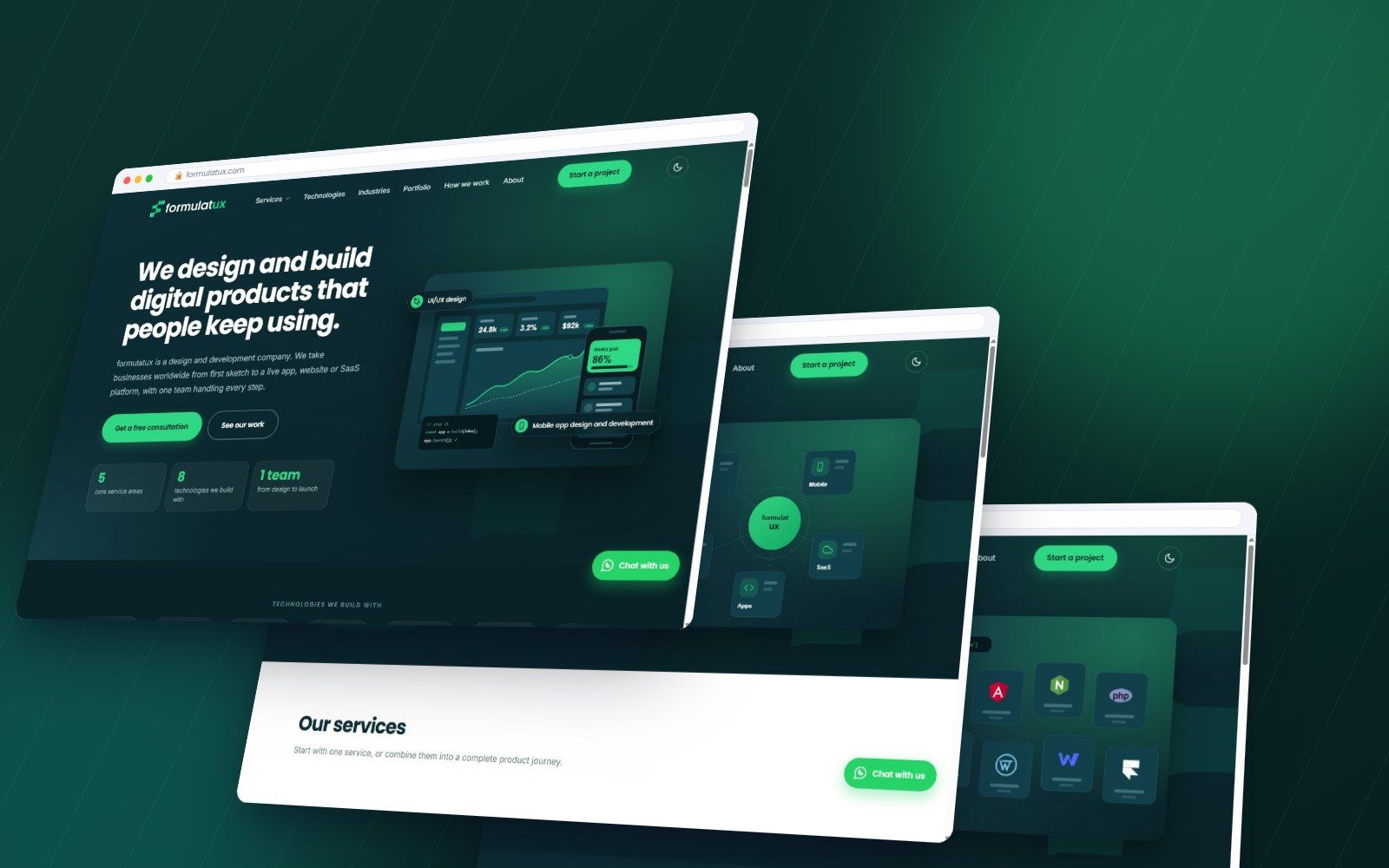 formulatux website shown on desktop and mobile