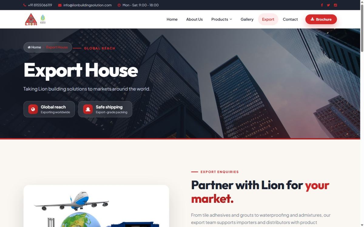 Lion Building Solution: Export enquiries